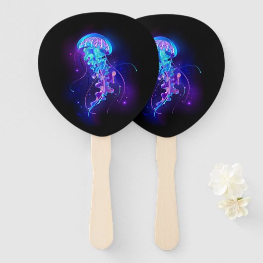 Lebhafte Farbe leuchtende Qualle Fächer (Vorne und Hinten)