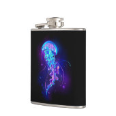 Lebhafte Farbe leuchtende Qualle Flachmann (Links)