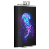 Lebhafte Farbe leuchtende Qualle Flachmann (Rechts)