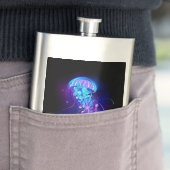 Lebhafte Farbe leuchtende Qualle Flachmann (Beispiel)