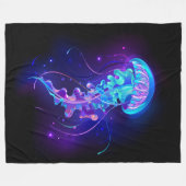 Lebhafte Farbe leuchtende Qualle Fleecedecke (Vorderseite (Horizontal))