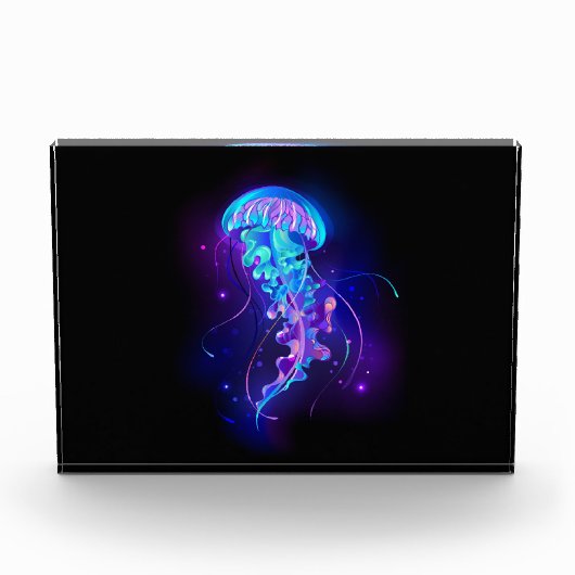 Lebhafte Farbe leuchtende Qualle Fotoblock (Vorderseite)