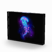 Lebhafte Farbe leuchtende Qualle Fotoblock (Rechts)