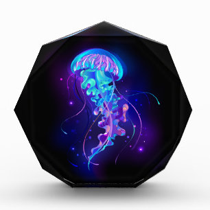 Lebhafte Farbe leuchtende Qualle Fotoblock