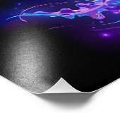 Lebhafte Farbe leuchtende Qualle Fotodruck (Ecke)