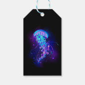 Lebhafte Farbe leuchtende Qualle Geschenkanhänger (Rückseite)