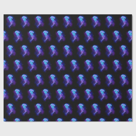 Lebhafte Farbe leuchtende Qualle Geschenkpapier (Flach)
