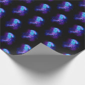 Lebhafte Farbe leuchtende Qualle Geschenkpapier (Ecke)