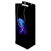 Lebhafte Farbe leuchtende Qualle Geschenktüte Für Weinflaschen (Rückseite Schrägansicht)