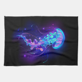 Lebhafte Farbe leuchtende Qualle Geschirrtuch (Horizontal)
