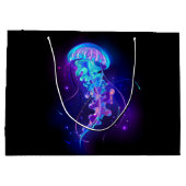 Lebhafte Farbe leuchtende Qualle Große Geschenktüte (Rückseite)