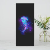 Lebhafte Farbe leuchtende Qualle Hinweiskarte (Stehend Vorderseite)