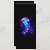 Lebhafte Farbe leuchtende Qualle Hinweiskarte (Vorne/Hinten)