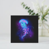 Lebhafte Farbe leuchtende Qualle Hinweiskarte (Stehend Vorderseite)