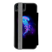 Lebhafte Farbe leuchtende Qualle Incipio iPhone Geldbeutel-Hülle (Folio Rückseite)