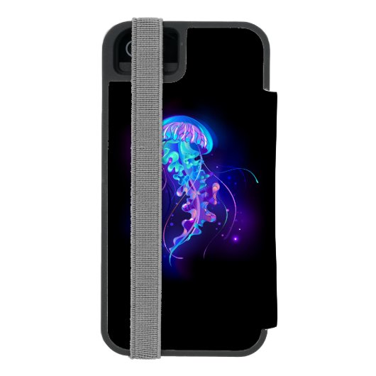 Lebhafte Farbe leuchtende Qualle Incipio iPhone Geldbeutel-Hülle (Folio Rückseite)