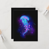 Lebhafte Farbe leuchtende Qualle Karte (Vorderseite/Rückseite Beispiel)