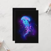 Lebhafte Farbe leuchtende Qualle Karte (Vorderseite/Rückseite Beispiel)