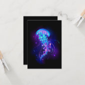 Lebhafte Farbe leuchtende Qualle Karte (Vorderseite/Rückseite Beispiel)