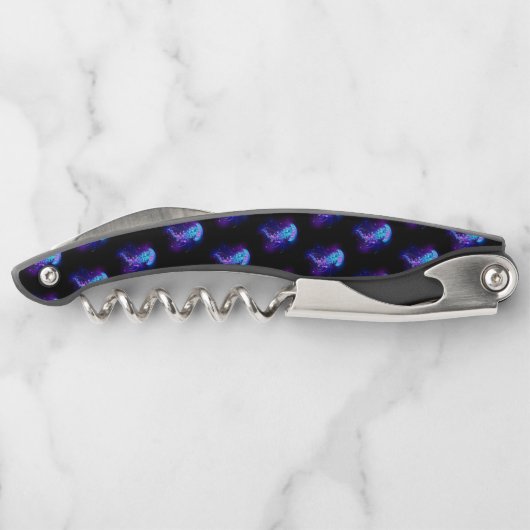 Lebhafte Farbe leuchtende Qualle Kellnermesser (Rückseite)