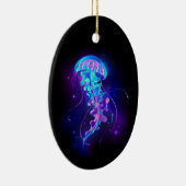 Lebhafte Farbe leuchtende Qualle Keramik Ornament (Rechts)