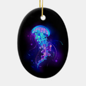 Lebhafte Farbe leuchtende Qualle Keramik Ornament (Hinten)
