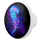 Lebhafte Farbe leuchtende Qualle Keramikknauf (Rechts)