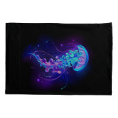 Lebhafte Farbe leuchtende Qualle Kissenbezug (Rückseite-Links)