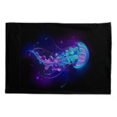 Lebhafte Farbe leuchtende Qualle Kissenbezug (Rückseite)