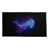 Lebhafte Farbe leuchtende Qualle Kissenbezug (Rückseite)