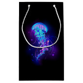 Lebhafte Farbe leuchtende Qualle Kleine Geschenktüte (Rückseite)