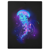 Lebhafte Farbe leuchtende Qualle Klemmbrett (Rückseite)