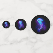 Lebhafte Farbe leuchtende Qualle Konfetti (Rückseiten)