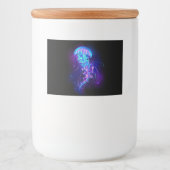 Lebhafte Farbe leuchtende Qualle Lebensmitteletikett (Vorderseite)