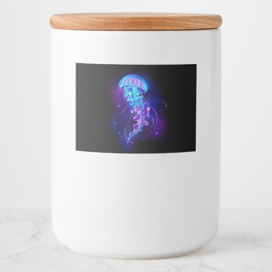 Lebhafte Farbe leuchtende Qualle Lebensmitteletikett (Vorderseite)