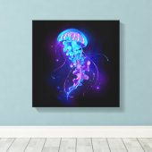 Lebhafte Farbe leuchtende Qualle Leinwanddruck (Insitu (Holzboden))