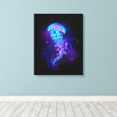 Lebhafte Farbe leuchtende Qualle Leinwanddruck (Insitu (Holzboden))