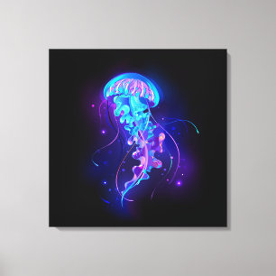 Lebhafte Farbe leuchtende Qualle Leinwanddruck