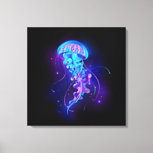 Lebhafte Farbe leuchtende Qualle Leinwanddruck (Vorderseite)