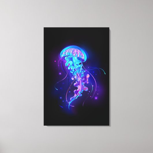 Lebhafte Farbe leuchtende Qualle Leinwanddruck (Vorderseite)