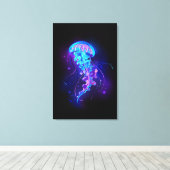 Lebhafte Farbe leuchtende Qualle Leinwanddruck (Insitu (Holzboden))