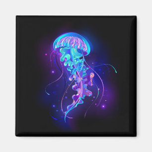 Lebhafte Farbe leuchtende Qualle Magnet