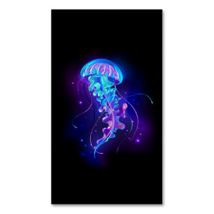 Lebhafte Farbe leuchtende Qualle Magnetische Visitenkarte