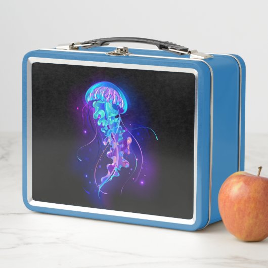 Lebhafte Farbe leuchtende Qualle Metall Brotdose (Beispiel)