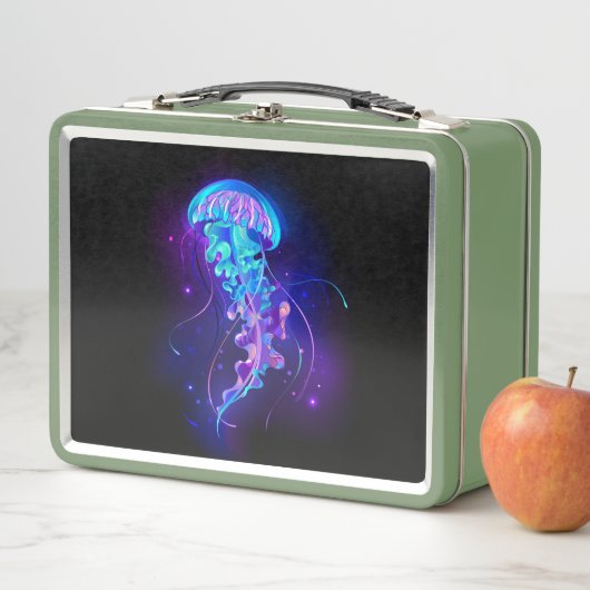 Lebhafte Farbe leuchtende Qualle Metall Brotdose (Beispiel)