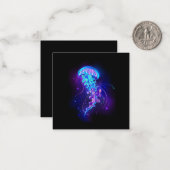 Lebhafte Farbe leuchtende Qualle Mitteilungskarte (Vorderseite/Rückseite Beispiel)