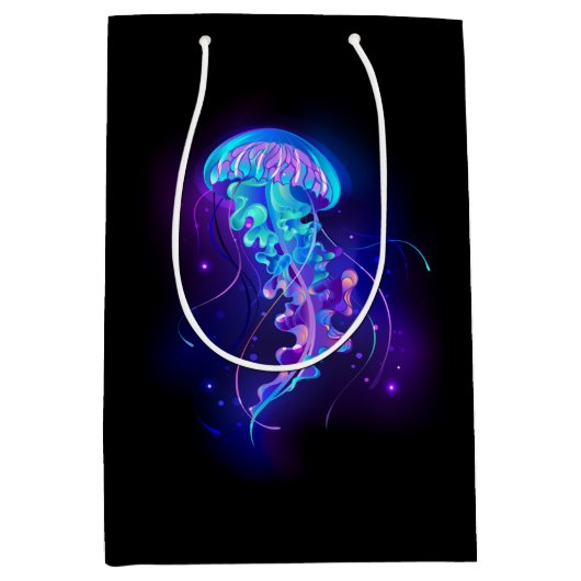 Lebhafte Farbe leuchtende Qualle Mittlere Geschenktüte (Vorderseite)
