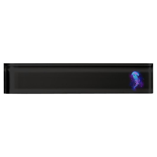 Lebhafte Farbe leuchtende Qualle Namensplakette (Vorderseite)