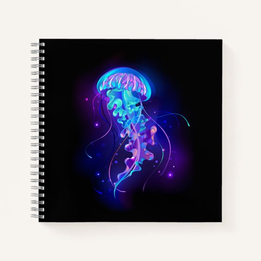Lebhafte Farbe leuchtende Qualle Notizblock (Vorderseite)