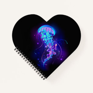 Lebhafte Farbe leuchtende Qualle Notizblock